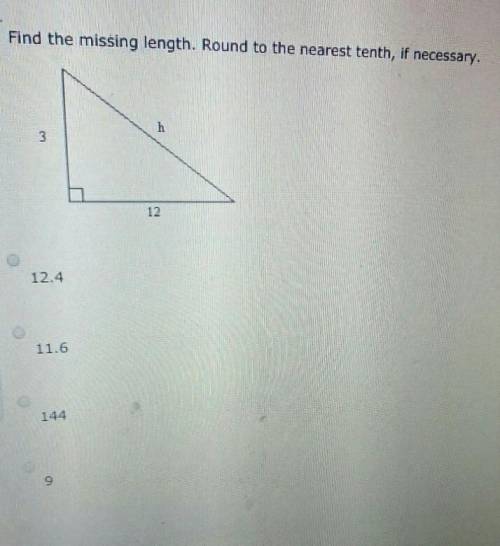 Find the missing length. Round to the nearest tenth, if necessary.