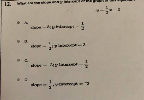 What are the slope and y-intercept of the graph of this equation?