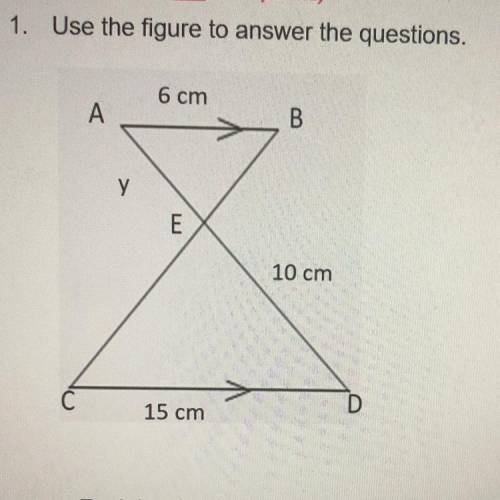 Use the figure to answer the questions.  Part A. Explain why the triangles are similar. Triangle ___