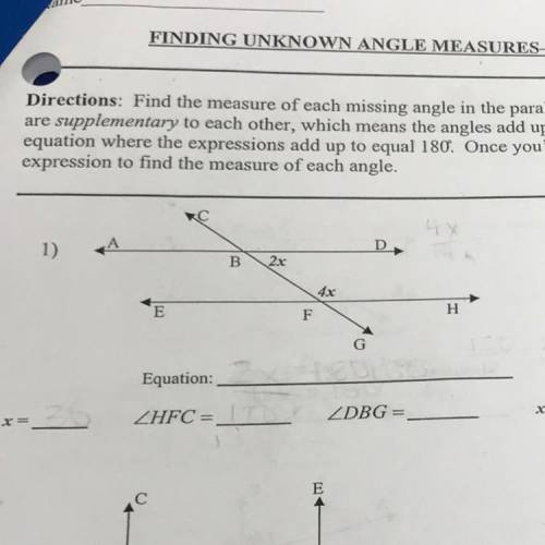 I need help finding unknown angle measures. Please help picture of problem is here.