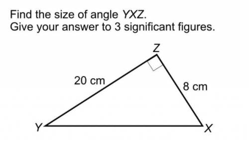 Find the size of angle xyz give your answer to 3 significant figures