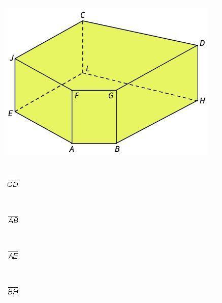 Look at the figure. Which of the following segments is not skew to EJ?