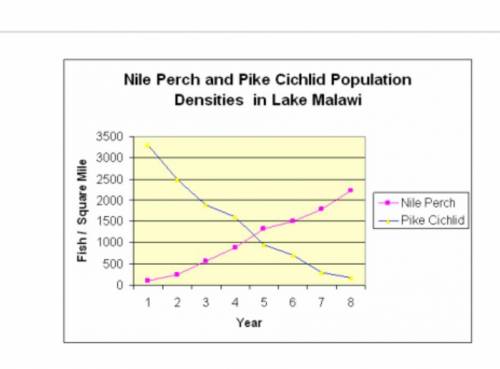 The graph represents what has happened over an 8 year period, when non-native Nile perch were introd