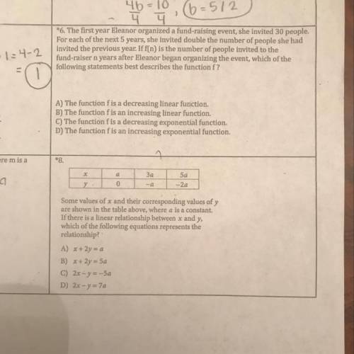 Please help me with #6 and 8! :((