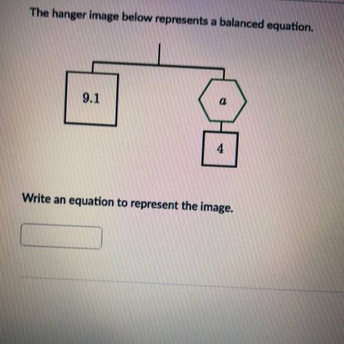 The hanger image below represents a balanced equation. PLZ HELP