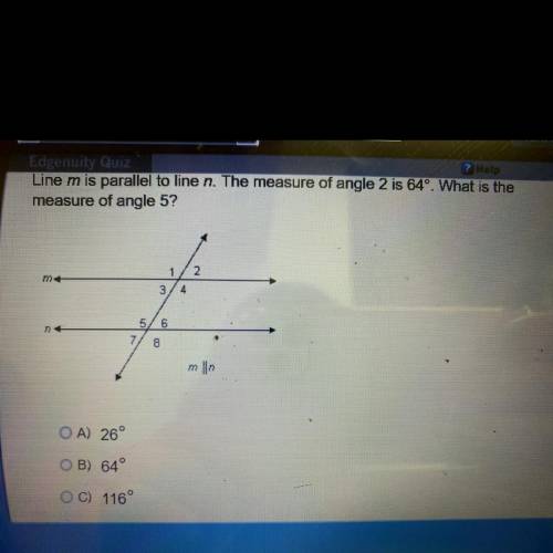 The answer to D is: The measure of angle 5 cannot be determined. Sry I couldn’t fit that one into th