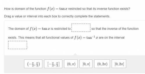 How is domain of the function f(x)=tanx restricted so that its inverse function exists?