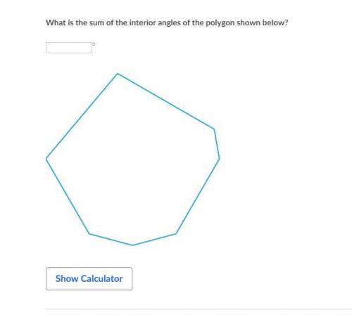 What is the sum of the interior angles of the polygon shown below? (Kahn Academy)