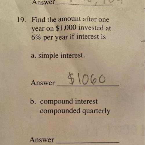 Find the amount after one year on 1000 invested at 6% per year if interest is  compound interest com
