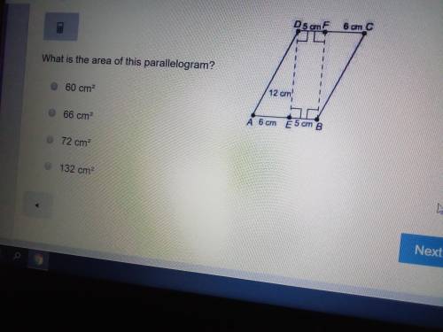 What is the parallelogram 60cm 66cm 72cm 132cm