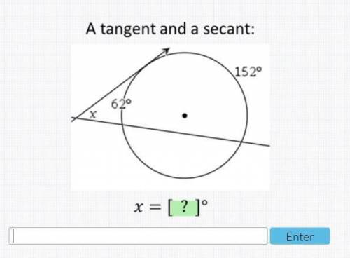 A tangent and a secant x = ?