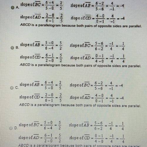 Question 1: Show that ABCD is a parallelogram