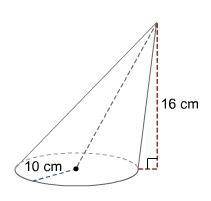 Find the volume of an oblique cone. a.1600cm3 b.(1600 π)÷ 3 cm3 c.(6400)÷ 3 cm3 d.800 π cm3