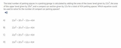 The total number of parking spaces in a parking garage is calculated by adding the area of the lower