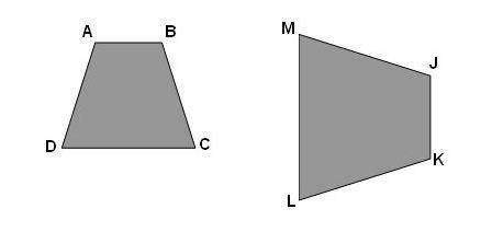 A) side JM B) side JK C) side ML D) side DC trapezoid ABCD and trapezoid JKLM are similar. What side