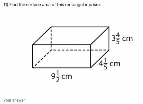 Find the surface area of this rectangular prism.