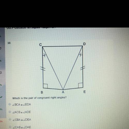 Please help Which is the pair of congruent right angles?