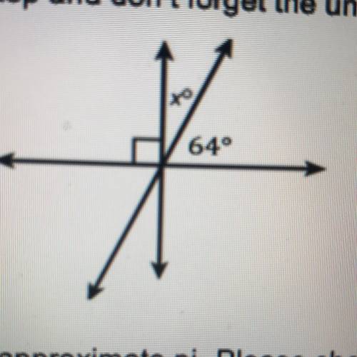 What is the value of angle x in the figure? Please show your math work step by step and don't forget