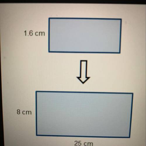 The rectangle below was enlarged using a scale factor.