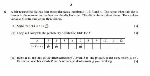 Can anyone please solve part (i) of question 6, along with an explanation of each step of their solu