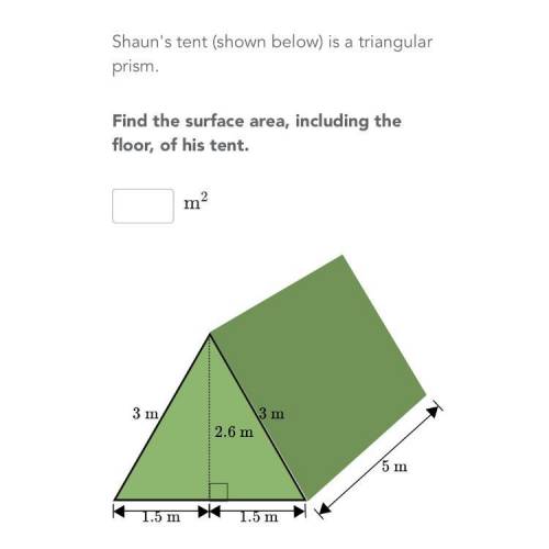 Find the surface area including the floor of the tent .