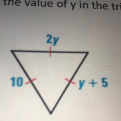 Find the value of y in the triangle
