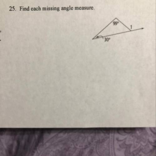 Find each missing angle measure