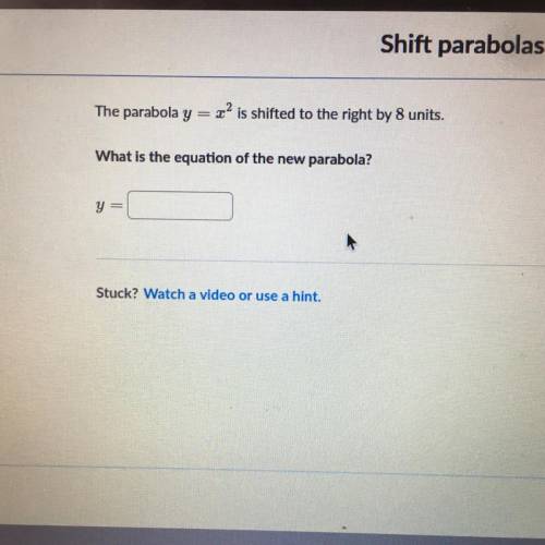 Please help with this shift parabolas equation