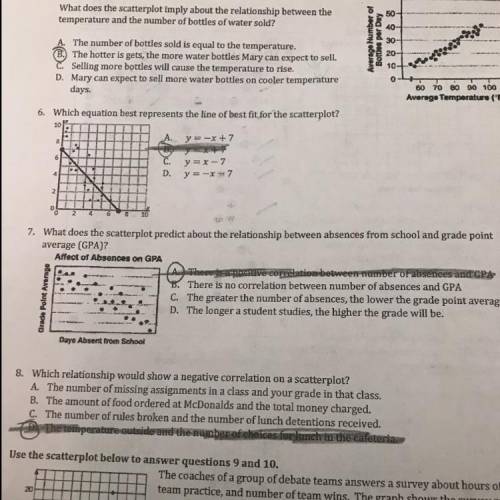 What are the answers for 6.,7., and 8. Tell me how please as well