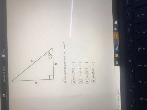 Which equation is true for the triangle