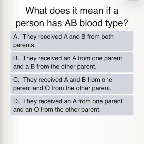 What does it mean if a person has a AB blood type?