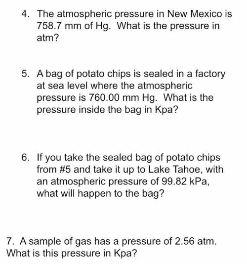 (22 points) Gas conversion problems #4-7 pls I have no idea how to solve this and i’ve tried but i d