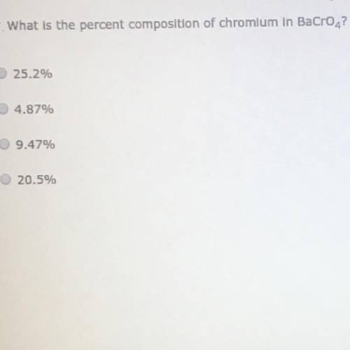 7. What is the percent composition of chromlum in BaCro?