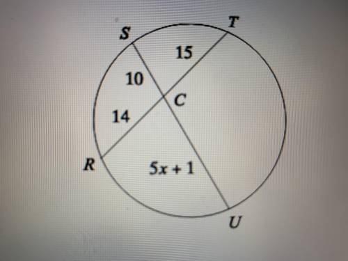 Find the measure of line segment CU.  A) 27 B) 16 C) 25 D) 21