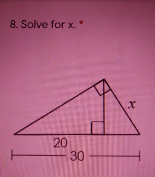 I think it's a 30 60 90 special triangle to find x but I need help!