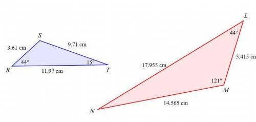 Are the triangles shown below similar?