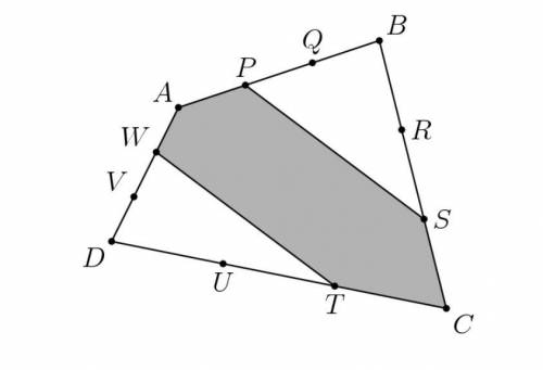 Let ABCD be a convex quadrilateral. Let P and Q be points on side  such that AP = PQ = QB. Similarly
