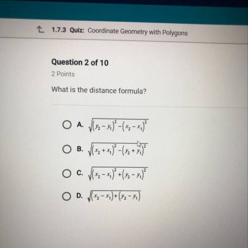 What is the distance formula