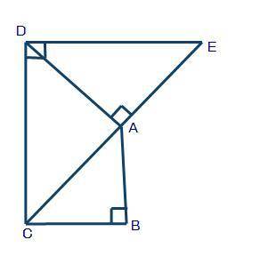Look at the figure below: Triangle CDE has measure of angle CDE equal to 90 degrees. A is a point on