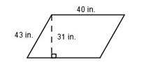 What is the area of the parallelogram? The figure is not drawn to scale. (1 point) 1,720 in.2 1,240