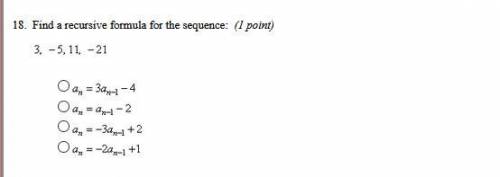 Find a recursive formula for the sequence: