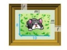 B. Lizzy is putting a mat of width m and a frame of width f around an 8inch by 10inch picture.Find a