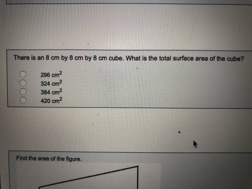 There is an 8 cm by 8 cm cube. What is the total surface area of the cube?
