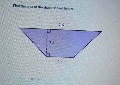 Find the area of the shape shown