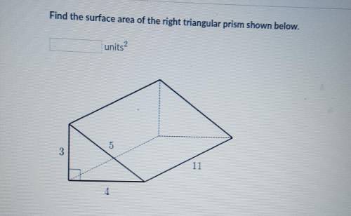 Find the surface area of the triangular prism shown