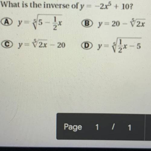 What is the inverse of y=-2x^5 + 10? Please show steps:)