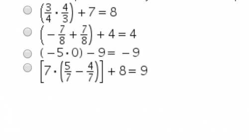 Select the equation in which you use the inverse property of multiplication to find the solution.