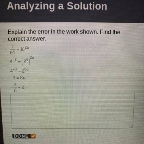 The error in the equation