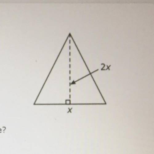The diagram below shows a triangle. Which expression represents the area of the triangle?