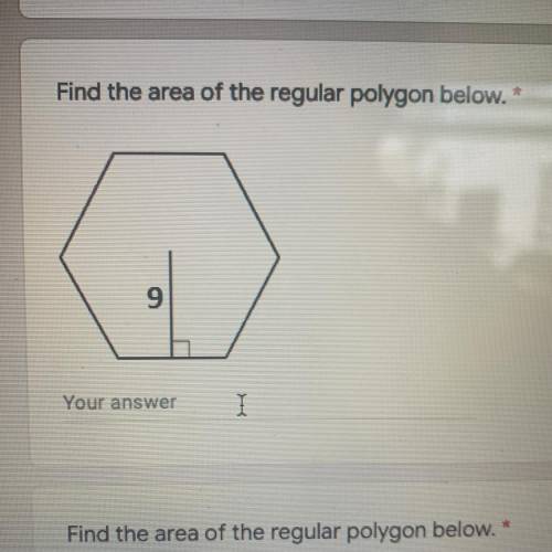 Find the area of the regular polygon below. WILL MARK BRAINLIEST! Please HELP